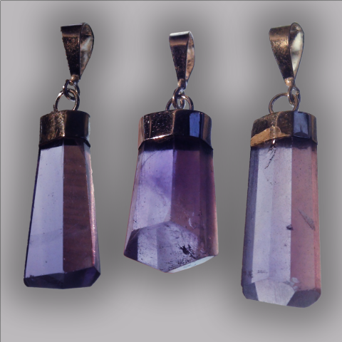 Pendentif amthyste - cristal naturel poli