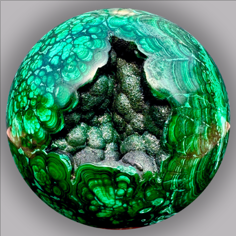 MALACHITE grande sphre 1455 g.