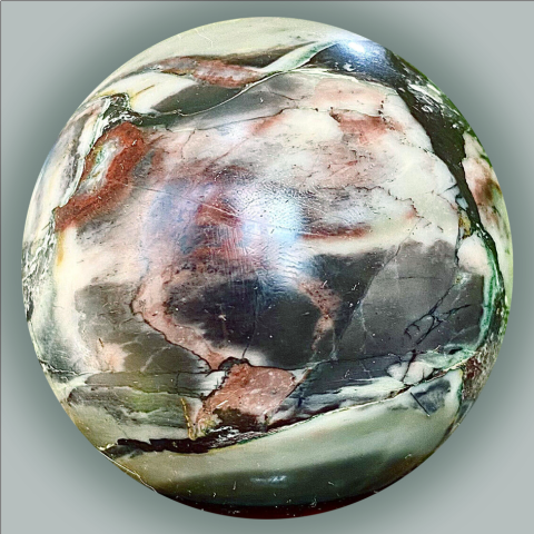 JASPE polychrome - Sphre 393 g.,  62 mm.