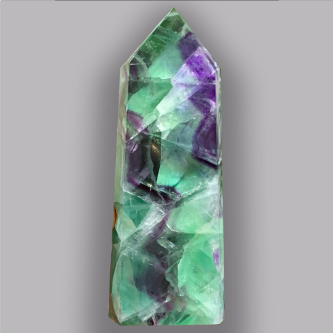 FLUORITE Polychrome - Oblisque 330 g., 25 x 42 x 119 mm