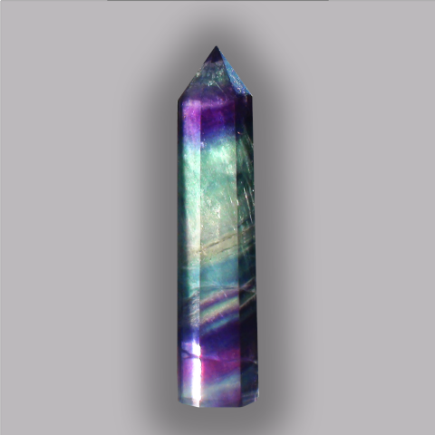 FLUORITE Polychrome - Oblisque 15 g., 10 x 11 x 59 mm