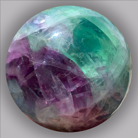 FLUORITE Polychrome sphre, 273 g.,  54 mm.