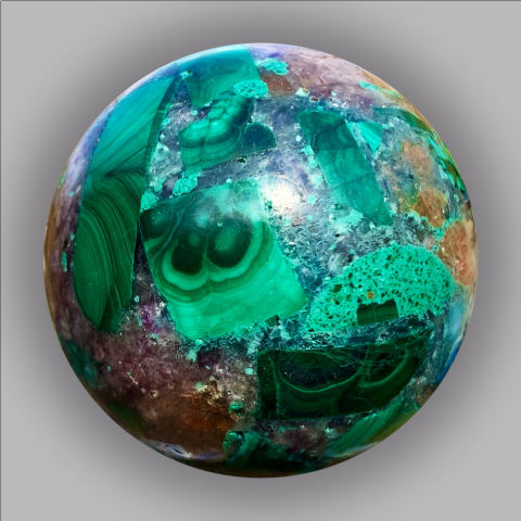 MALACHITE sphre 139 g.,  45 mm.