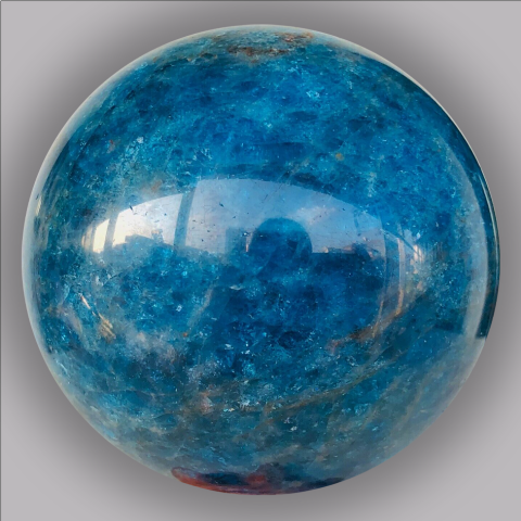 APATITE bleue, 378 g,  60 mm