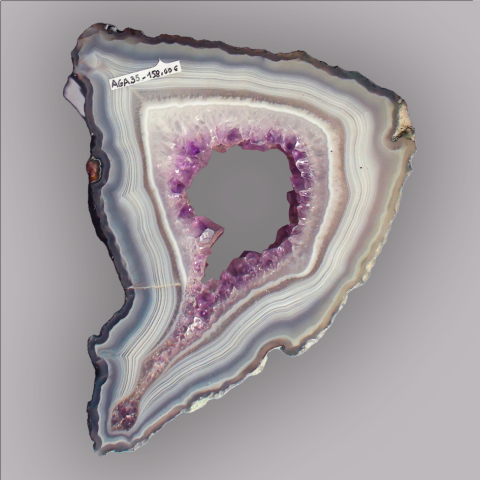 AGATE tranche polie 195 g., 149 x 111 x 8 mm.